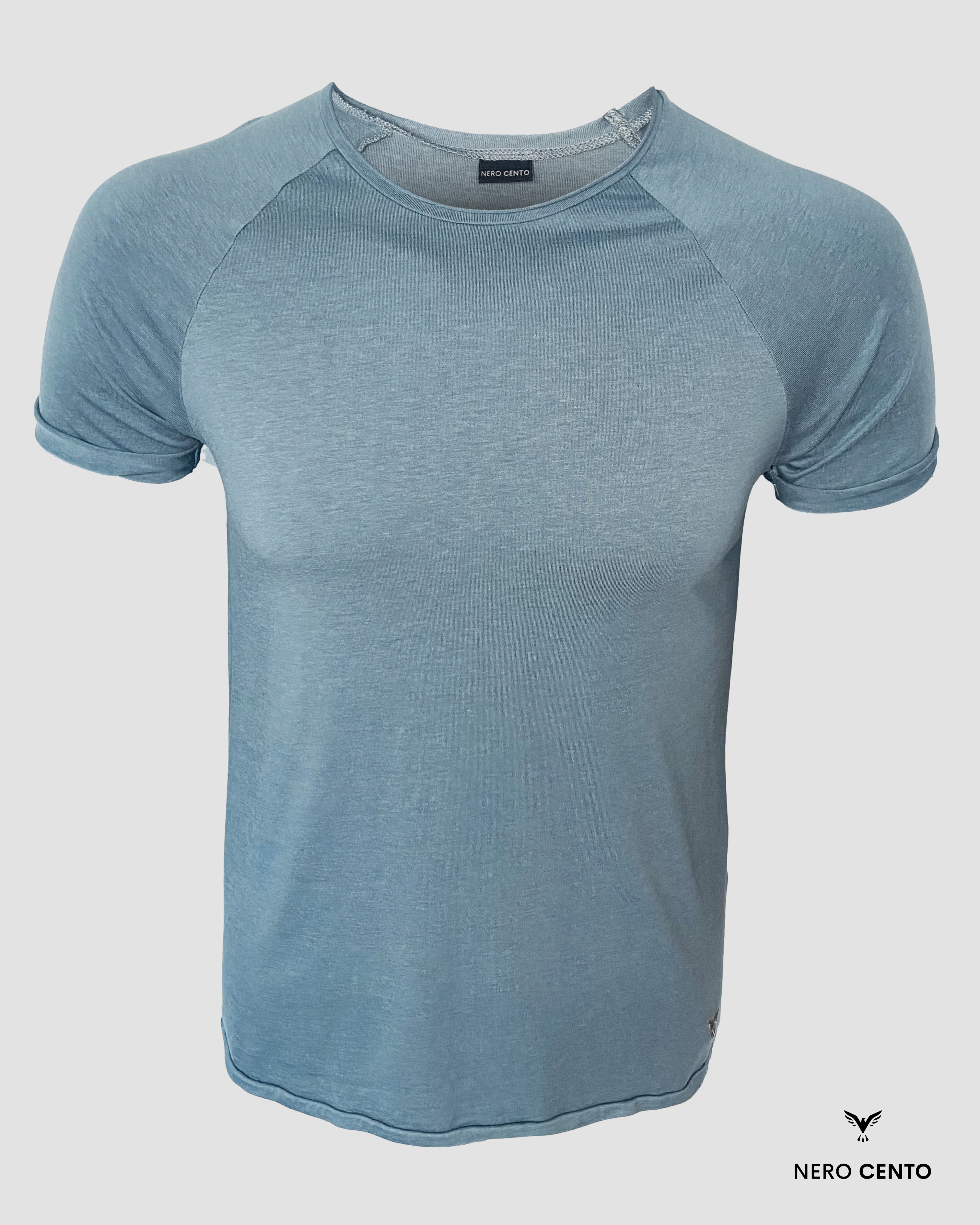 Tencel/Baumwoll Mix T-Shirt Bianco 200 blank blue T-Shirt – Nero Cento