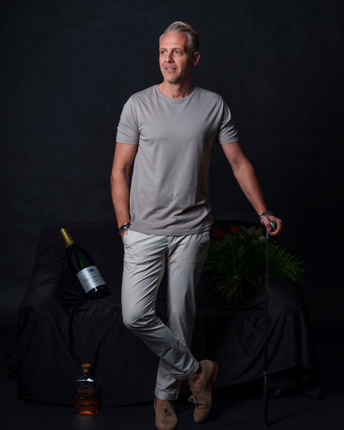 Classic Series Greige- Tencel Mix graues T-Shirt