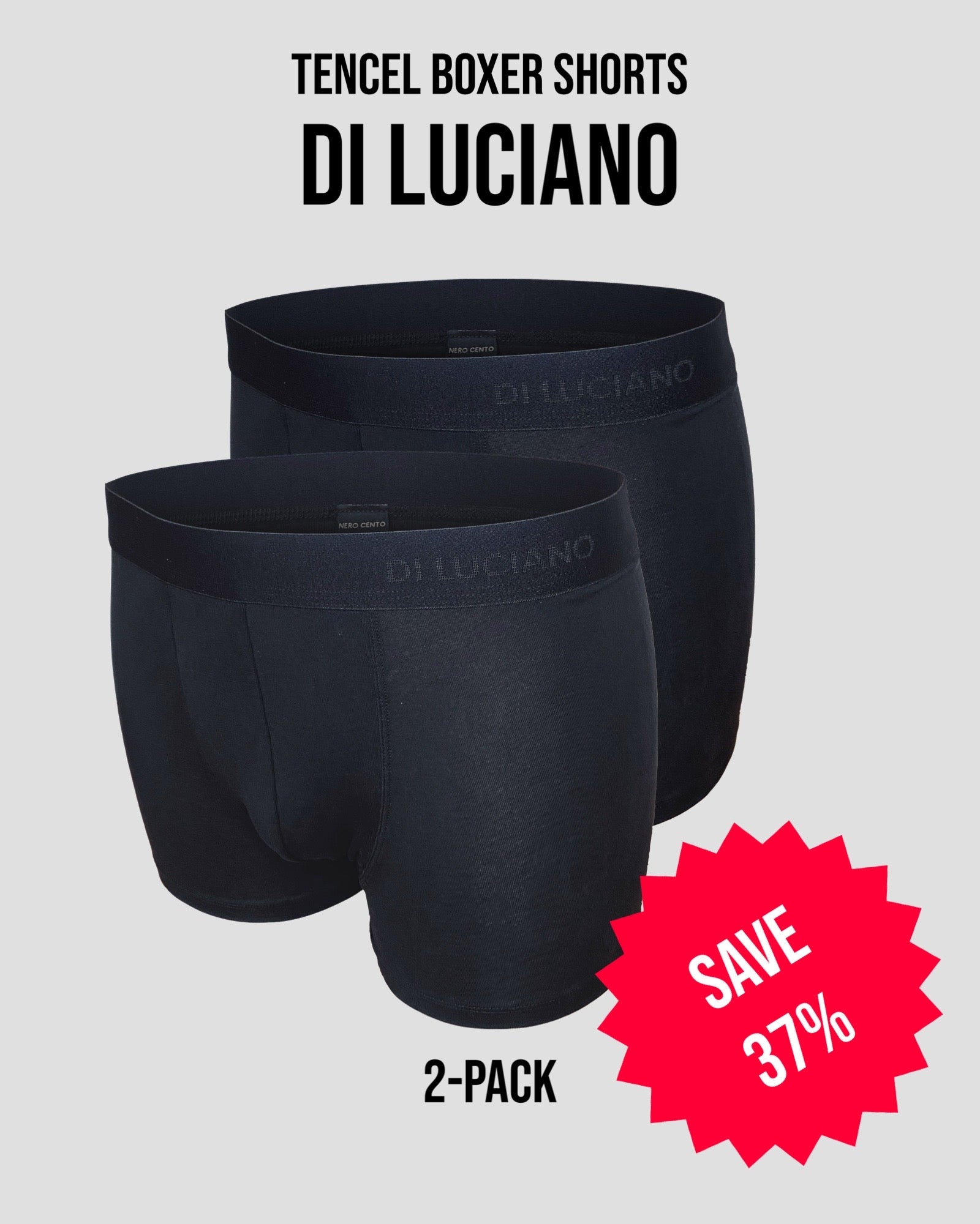 DI LUCIANO Tencel™ Boxer Short 2-Pack Bundle – Nero Cento