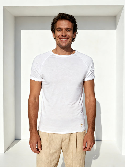 Smart Series Bianco - Tencel Mix weisses T-Shirt