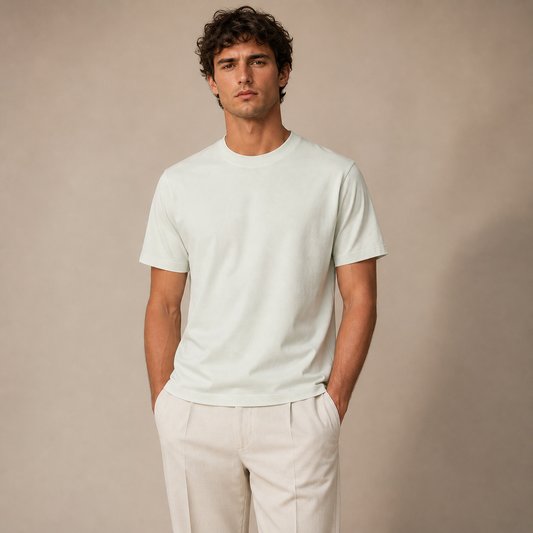 Heavyweight Series Stone Mint - organische Baumwolle Minz Grünes T-Shirt