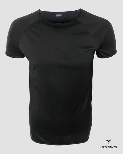 Smart Serie Nero – Tencel Lyocell/Bio-Baumwollmischung,  schwarzes T-Shirt, 180 g/m²