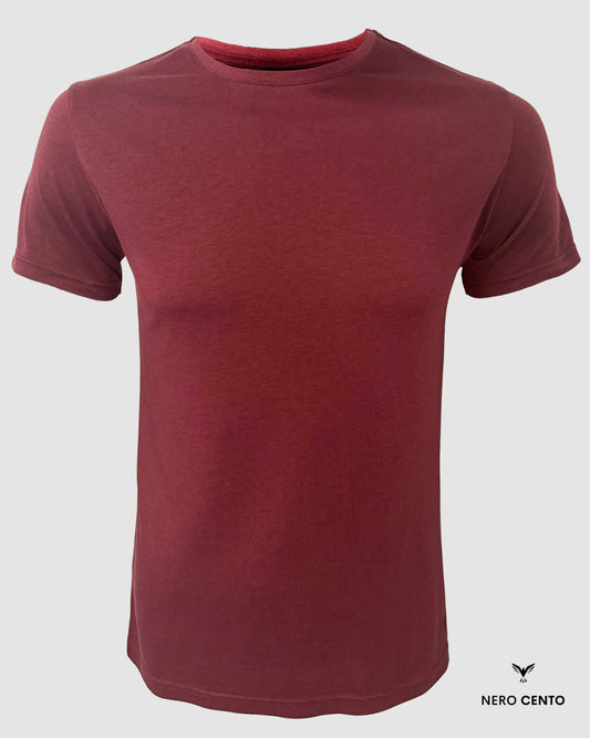 Classic Series Bordeaux- Tencel Lyocell / Organic Cotton Mix dark red blank T-Shirt 180 G/M²