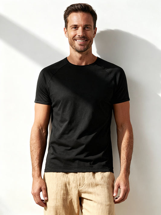 Smart Series Nero - Tencel Mix schwarzes T-Shirt