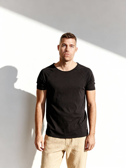 Wild Series Nero - Tencel Mix schwarzes T-Shirt