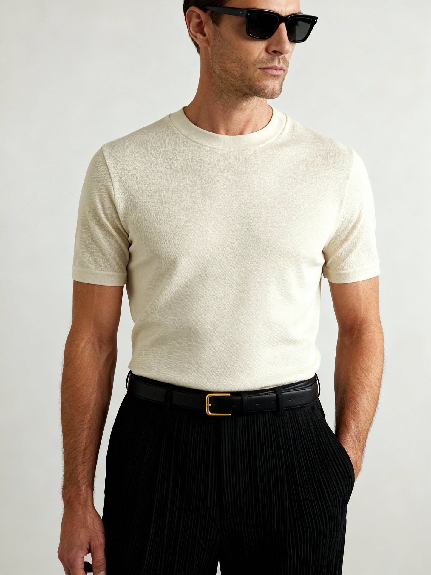 Das Meisterstück – Premium T-Shirt aus TENCEL™ Piqué gestrickt