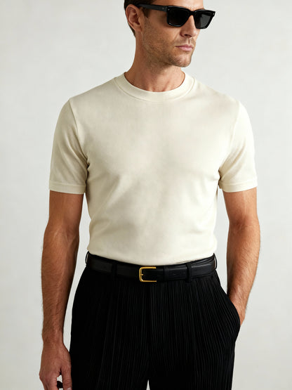 Das Meisterstück – Premium T-Shirt aus TENCEL™ Piqué gestrickt