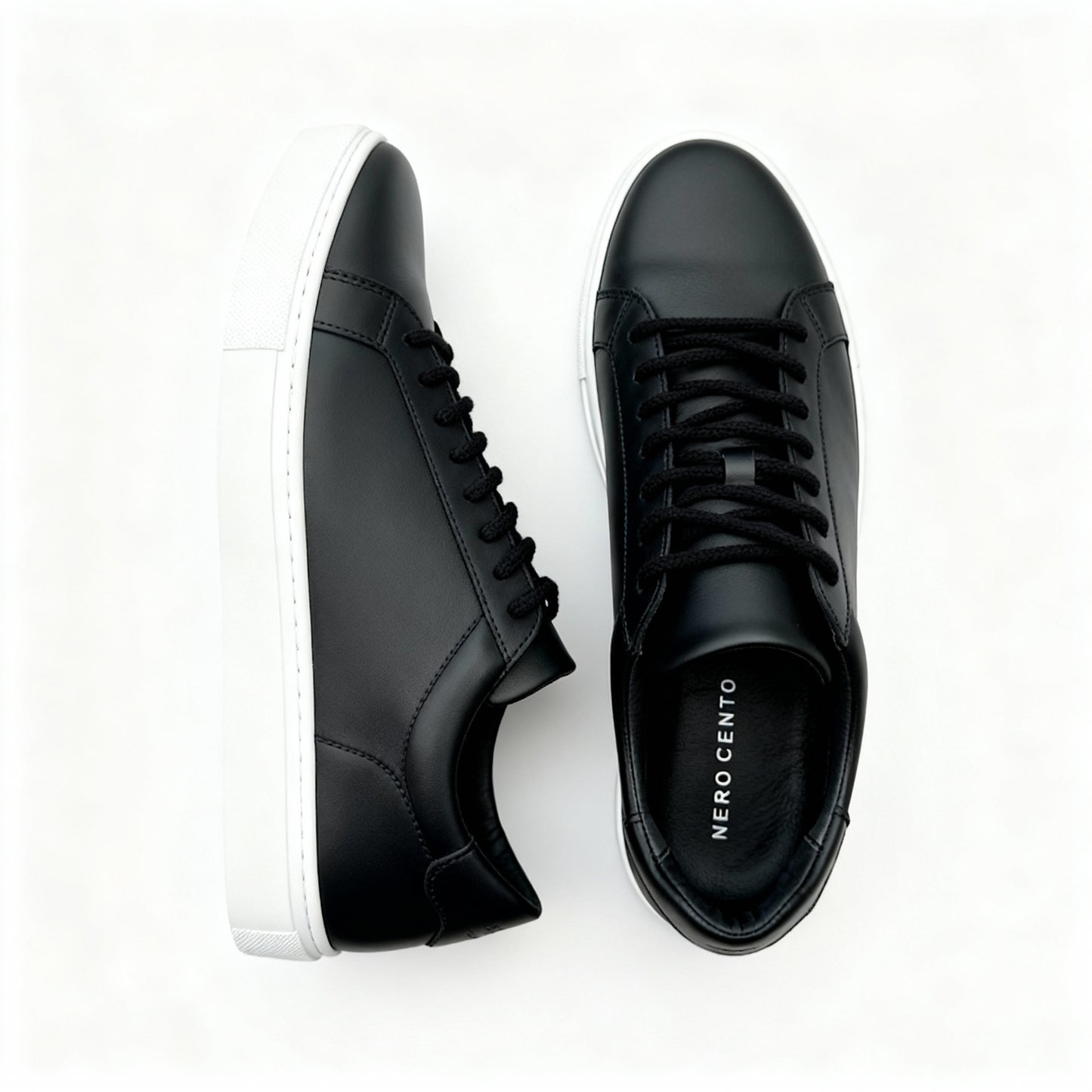 Puro Nero- schwarzer Leder Sneaker